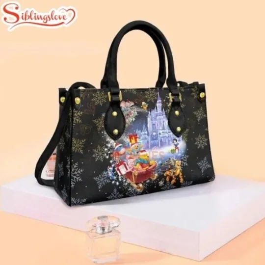 Discover Cartoon Holiday Women Handbag Christmas Disney Winnie The Pooh Characters Leathe