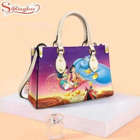 Discover Couple Love Aladdin And Jasmine Leather Handbag