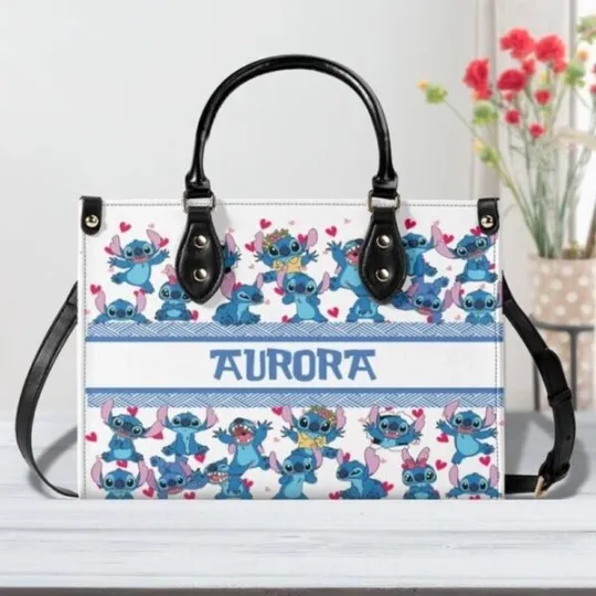 Discover Custom Name Cute Stitch Women Leather Bag