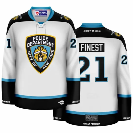 Discover NYPD Shield White Hockey Jersey