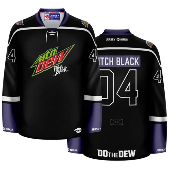 Discover Mountain Dew Pitch Black Blackout Hockey Jersey