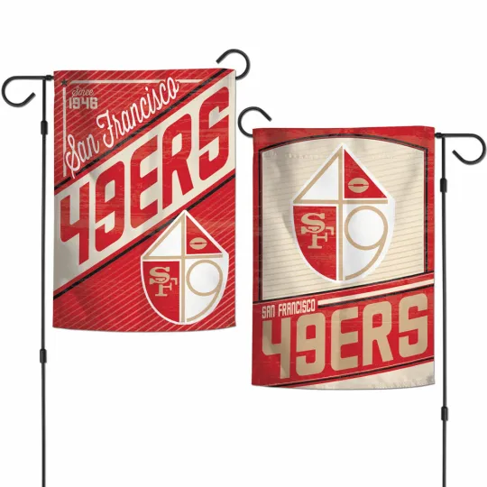 SAN FRANCISCO 49ERS DOUBLE SIDED GARDEN FLAG 12"X18" YARD BANNER football