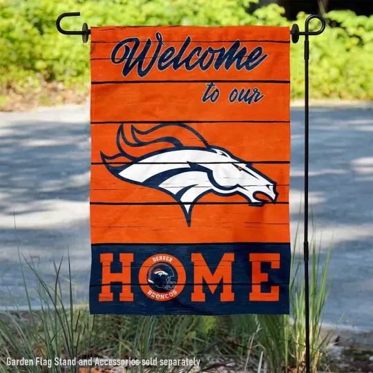 Denver Broncos Welcome Home Decorative  Garden Yard Banner Flag