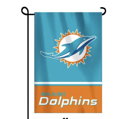 Miami Dolphins Double sided Garden flag, Heavy Duty Poly 12x18 New