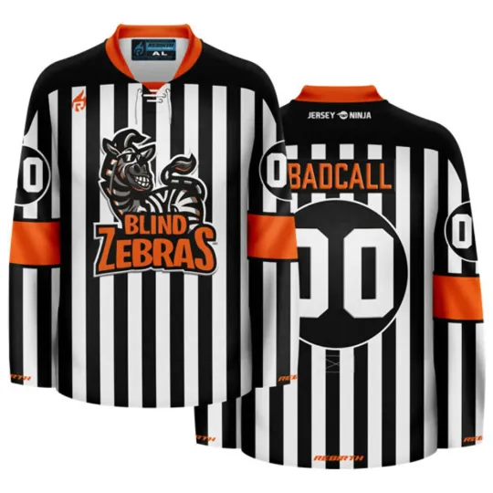Discover Blind Zebras Funny Hockey Jersey