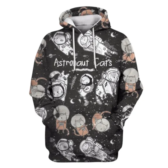 Discover Astronaut Cat OuterSpace 3D Hoodie for Men and Women