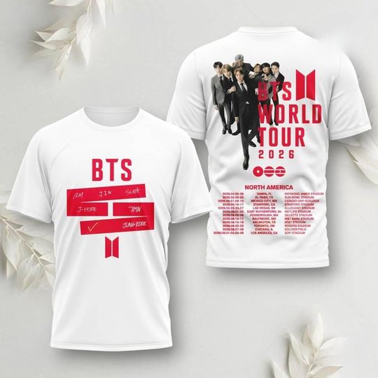 BTS World Tour 2026 T-Shirt, BTS Concert 2026 Shirt, Bangtan Comeback 2026 Shirt, Army Concert Gift, BTS Merch, Army Fan Shirt, Bts Shirt