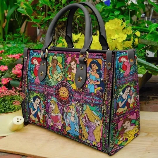 Discover Disney Princesses Leather Handbag, Disney Girls Lovers Bag Gift