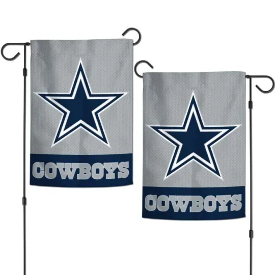 DALLAS COWBOYS 2 SIDED APPLIQUE GARDEN FLAG 12.5"X18" football