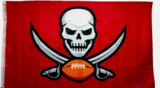 Tampa Bay Buccaneers football Football Skull N' Sword 3x5 Ft. Flag 4 Line Stitching