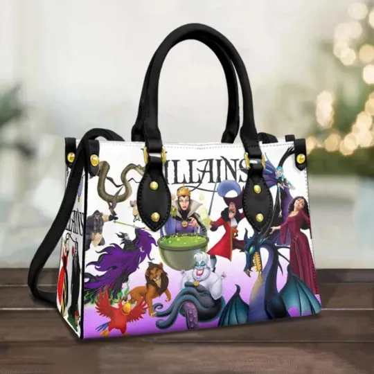 Discover Disney Villains Leather Handbag, Disney Evil Characters Lovers Gift