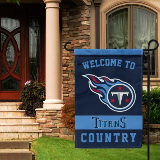 Discover Tennessee Titans Welcome Garden Flag 12x18" Double Sided Football Banner