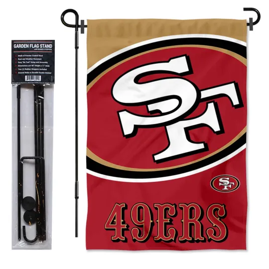 San Francisco 49ers Bold Logo Garden Flag and Yard Stand Included
