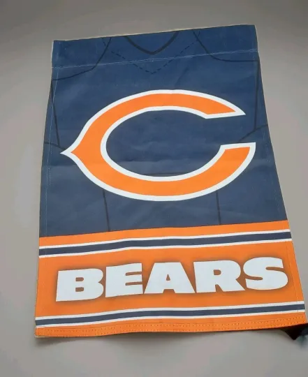 Chicago Bears football Football Double Sided Garden Yard Cemetery Flag 17 X 12