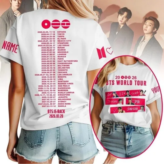 Custom BTS 2026 World Tour Shirt - Bangtan Come Back Shirt for Army