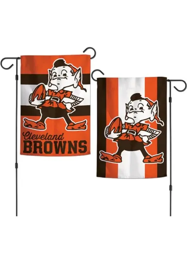 CLEVELAND BROWNS football BROWNIE THE ELF 2-SIDED DELUXE GARDEN FLAG BY WINCRAFT NIP