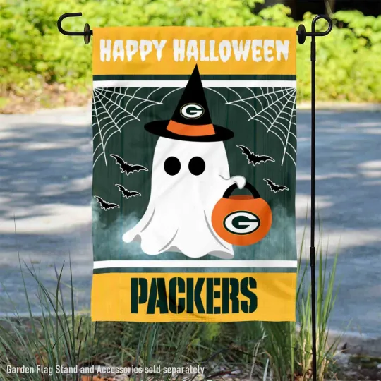 Green Bay Packers Happy Halloween Garden Yard Banner Flag