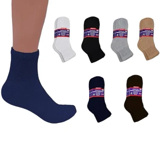 Discover Women's 3 or 6 Pairs Diabetic Ankle Circulatory Socks, Non-binding & Loose Fit