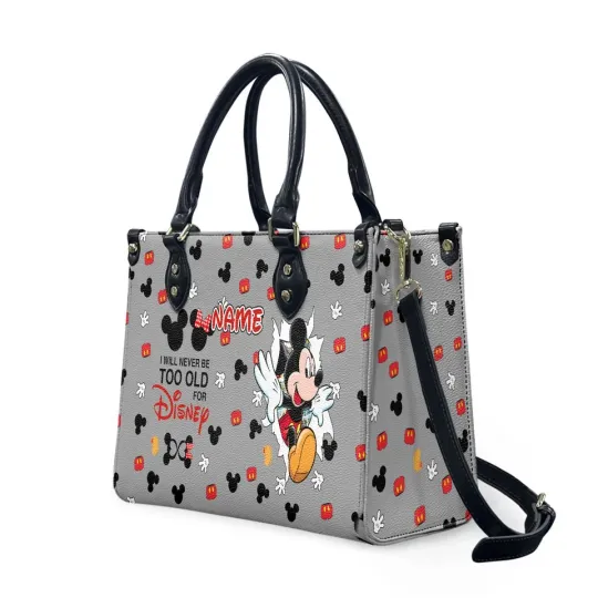 Discover Mouse Cartoon Surprise Leather Bag, Cute Cartoon Mouse Leather Bag, Women Bag
