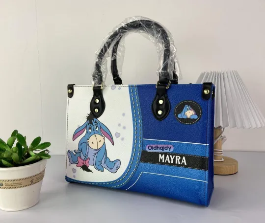 Discover Personalized Eeyore Leather Handbag, Disney Eeyore Lovers Shoulder Bag Gift