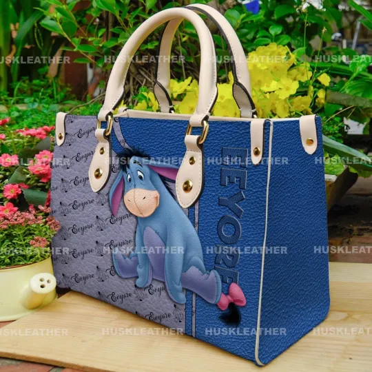 Discover Personalized Eeyore Leather Handbag, Disney Eeyore Lovers Shoulder Bag Gift