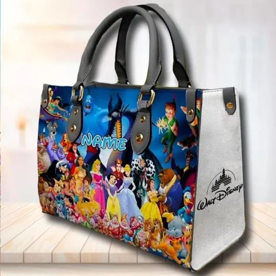 Discover Custom Mickey Mouse And Friends Bag, Princess Bag, Cartoon Leather Crossbody Bag