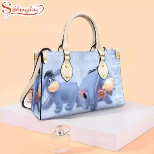 Discover Personalized Eeyore Leather Handbag, Disney Eeyore Lovers Shoulder Bag Gift