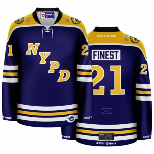 Discover NYPD Wordmark Blue Hockey Jersey