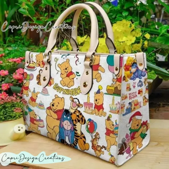 Discover Winnie The Pooh Vintage Leather Handbag, Disney Winnie The Pooh Leather Shoulder