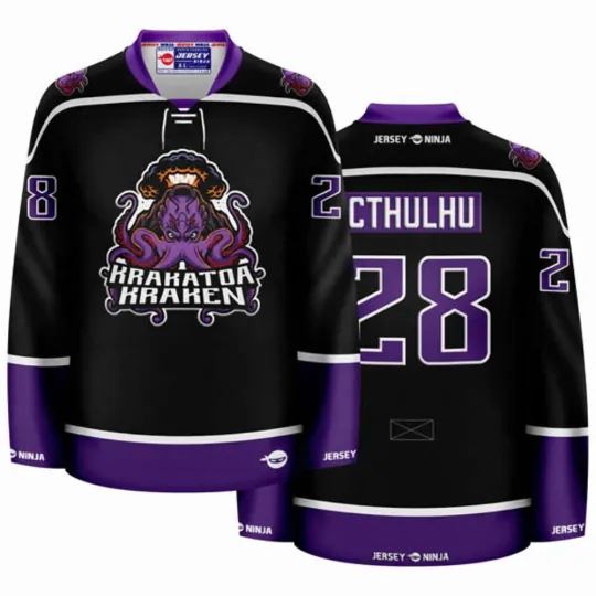 Discover Krakatoa Kraken Black Mythical Hockey Jersey