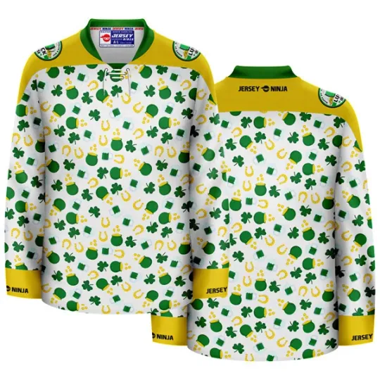 Discover St Patrick's Day Green Beer Ugly Sweater Holiday Hockey Jersey