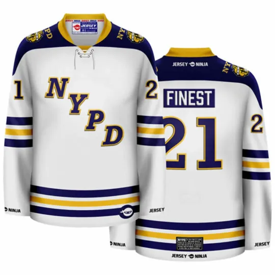 Discover NYPD Wordmark White Hockey Jersey