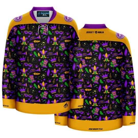 Discover Mardi Gras Fat Tuesday Ugly Sweater Holiday Hockey Jersey