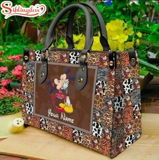 Discover Custom Name Mickey Mouse Cartoon Movie Women Bag Cartoon Leather Handbag