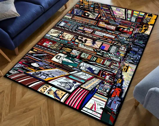Discover Newyork,City,Modern Art,Times Square Rug,Times Square, Theme Newyork Landscape,