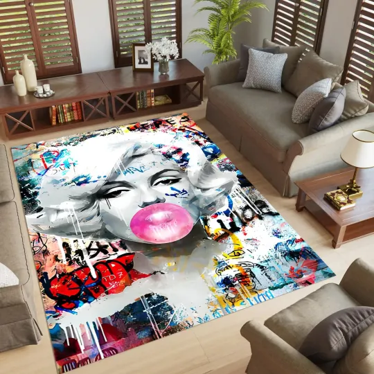 Discover Popart Rug,Fame Rug,Marilyn Monroe ,Custom Rug,Livingroom Rug,Saloon Rug,Modern