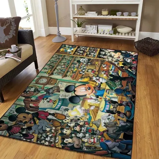 Discover Mickey Disney Area Rug Valentine Gift, Rug For Living Room Carpet
