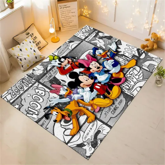 Discover Cute Friends Rug,Mickey Rug,Minnie Rug,Donald Duck Rug,Kids Rug,Minimalist Rug,C