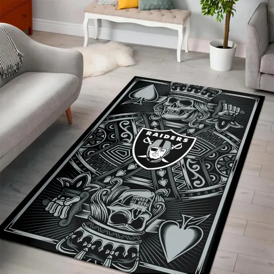 Discover The Famous Football Club Raiders Rectangle Rug,Aesthetic Rug, Area Rug
