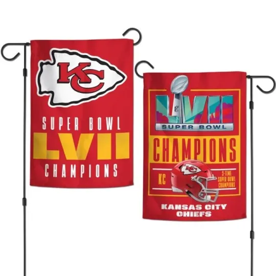 Kansas City Chiefs football Super Bowl LVII Champions 12x18 Double Sided Garden Flag