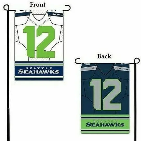 Seattle Seahawks football 12.5" x 18" Jersey Foil Garden Flag