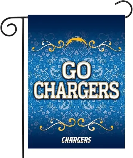 Discover Los Angeles Chargers Premium Double Sided Garden Flag Banner, 13x18 Inch,...