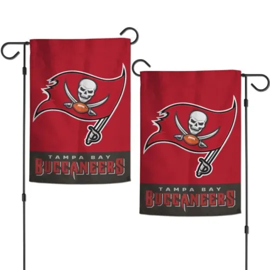 TAMPA BAY BUCCANEERS 2 SIDED APPLIQUE GARDEN FLAG 12.5"X18" football