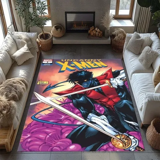 X-Men, Magazine Cover, Comic Book, Legendary Hero, Cartoon Cover Rug, Chield Rug