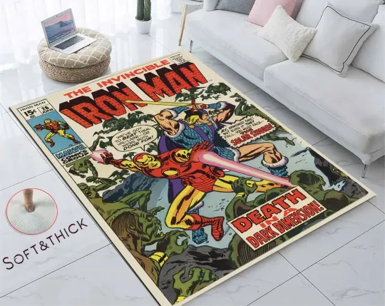 Discover Ironman, Iron Man, Comic Book, Ironman Rug, Decor Fantastic Rug, Decorite Rug, M