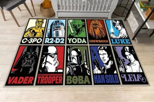 Starwars Rug, Star Wars Rug, Darth Vader Rug, Kids Room Rug, Black Rug, Office11
