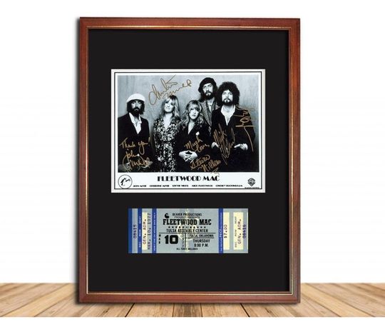 Discover FLEETWOOD MAC FRAMED 13" x 17" Signed Photo & Concert Ticket Display Repro