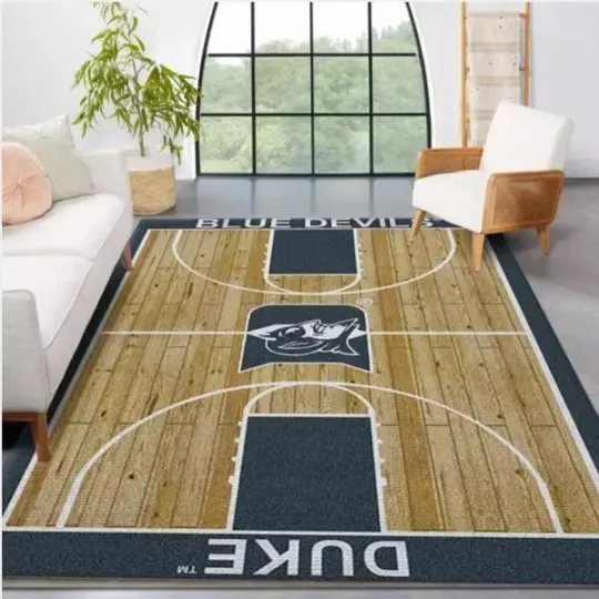 Discover College Home Court Duke Basketball Team Logo Area Rug Bedroom Rug Christmas Gift