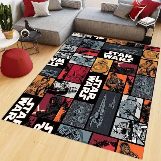 Starwars Rug, Star Wars Rug, Darth Vader Rug, Kids Room Rug, Black Rug, Office R