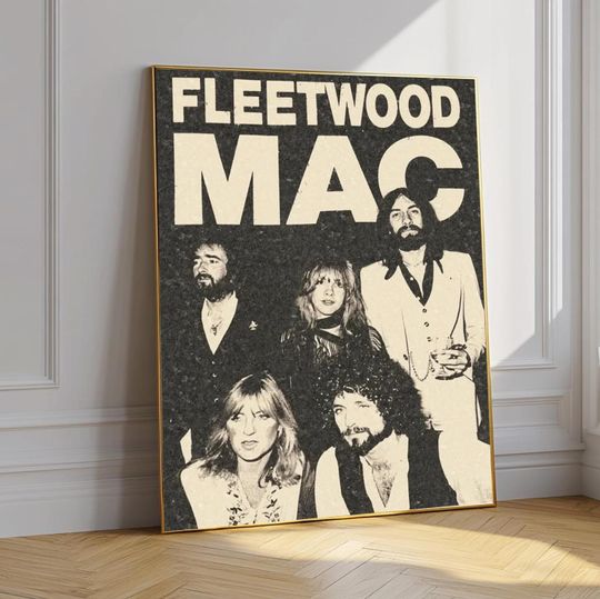 Fleetwood Mac Vintage Poster, Classic Rock Music Wall Art